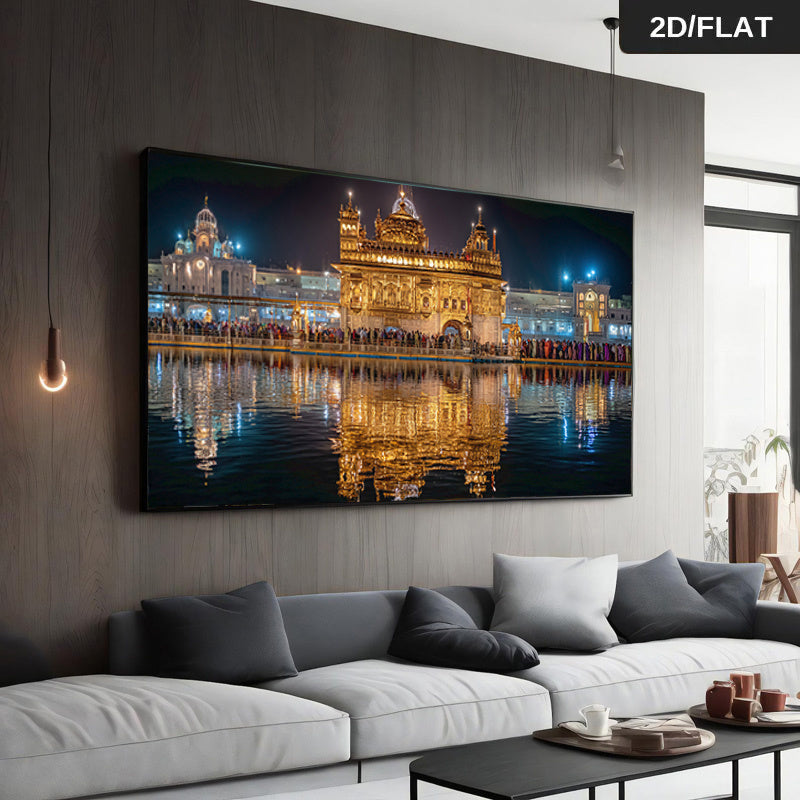 1x Extra Großes Leinwandbild – Der Goldene Tempel von Amritsar, Indien,Rahmenloses Design