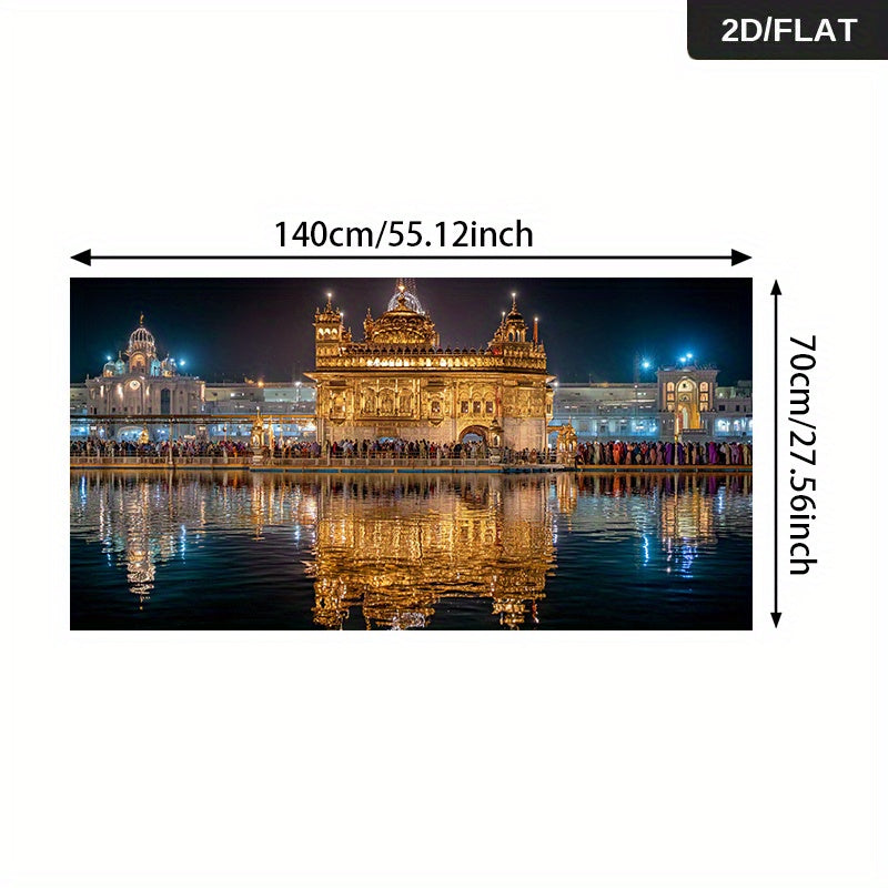 1x Extra Großes Leinwandbild – Der Goldene Tempel von Amritsar, Indien,Rahmenloses Design