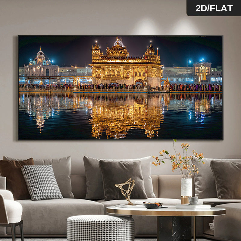1x Extra Großes Leinwandbild – Der Goldene Tempel von Amritsar, Indien,Rahmenloses Design