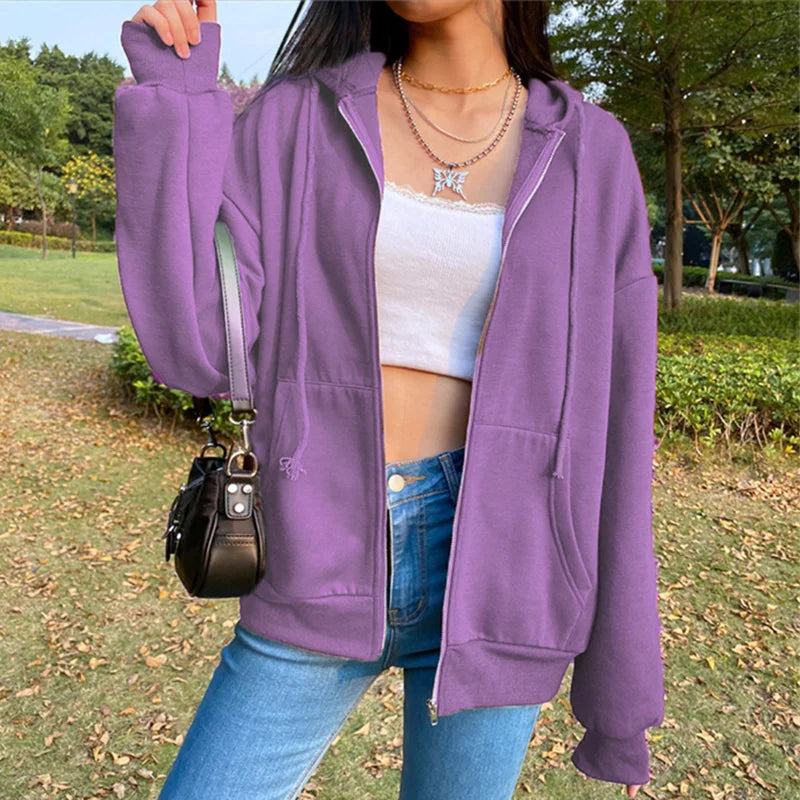 Autumn Fleece Hoodie Sweatshirts Hooded Pullover women