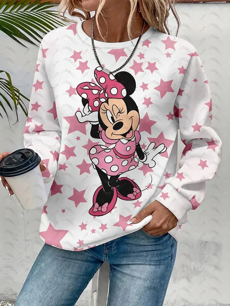 Women's Mickey Mouse Racing Graphic Sweatshirt Casual Pullover