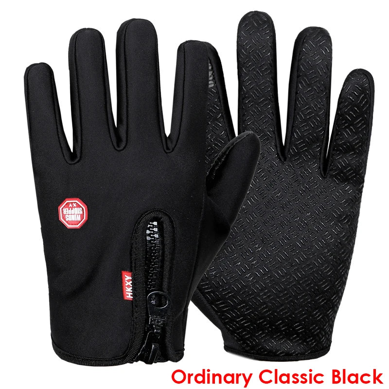 Touchscreen Fleece Warm Gloves Outdoor Cycling Driving Waterproof Cold Gloves Windproof Non Slip Womens Men Winter Ski Gloves