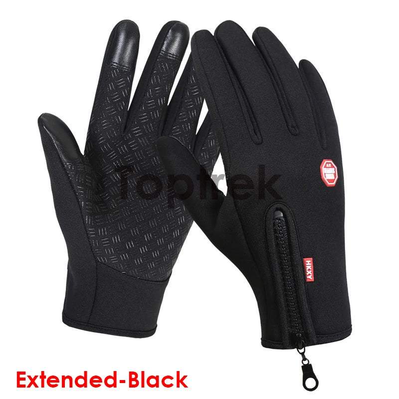 Touchscreen Fleece Warm Gloves Outdoor Cycling Driving Waterproof Cold Gloves Windproof Non Slip Womens Men Winter Ski Gloves