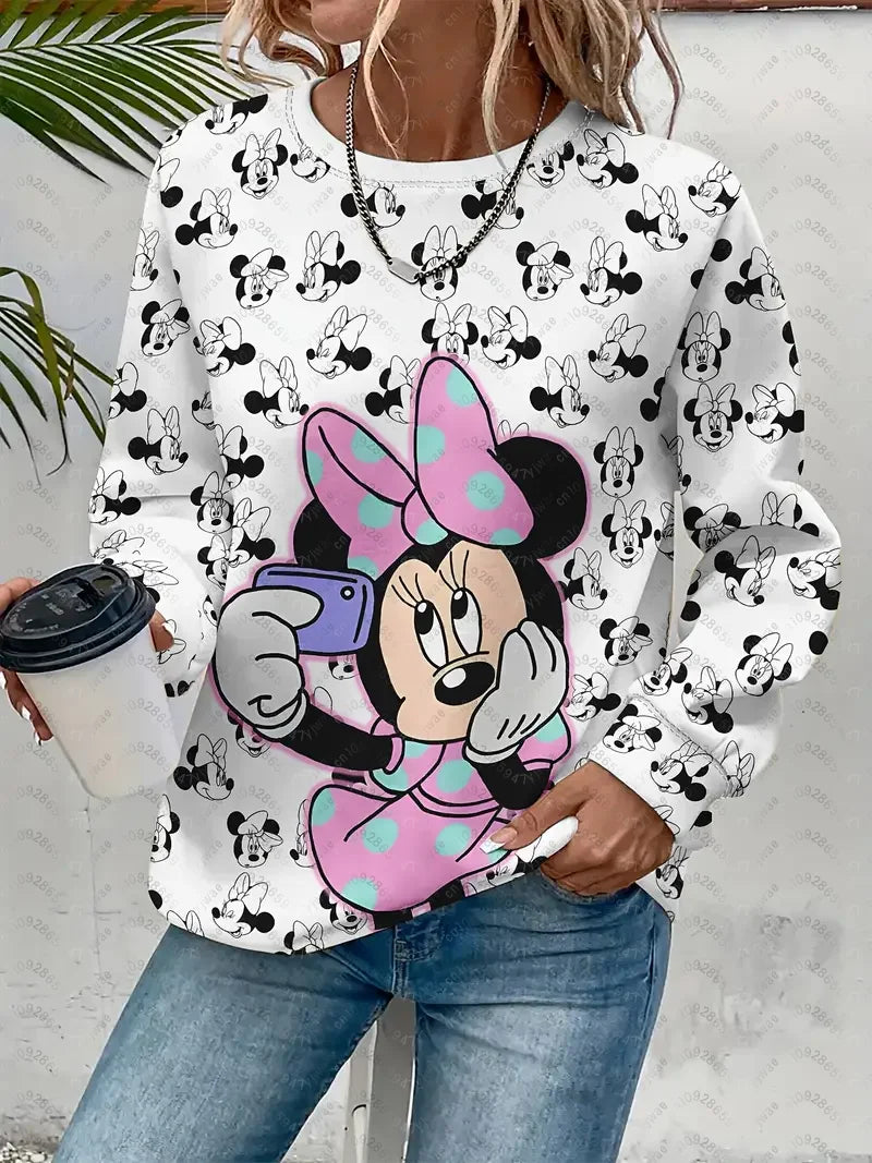 Women's Mickey Mouse Racing Graphic Sweatshirt Casual Pullover