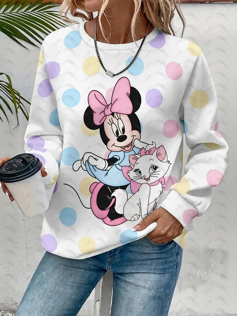 Women's Mickey Mouse Racing Graphic Sweatshirt Casual Pullover