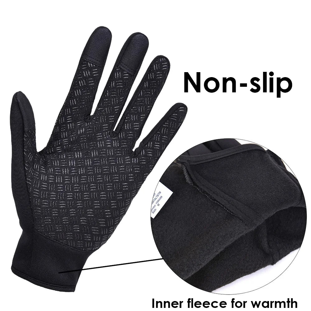 Touchscreen Fleece Warm Gloves Outdoor Cycling Driving Waterproof Cold Gloves Windproof Non Slip Womens Men Winter Ski Gloves