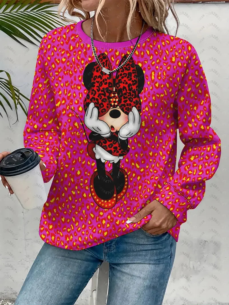 Women's Mickey Mouse Racing Graphic Sweatshirt Casual Pullover