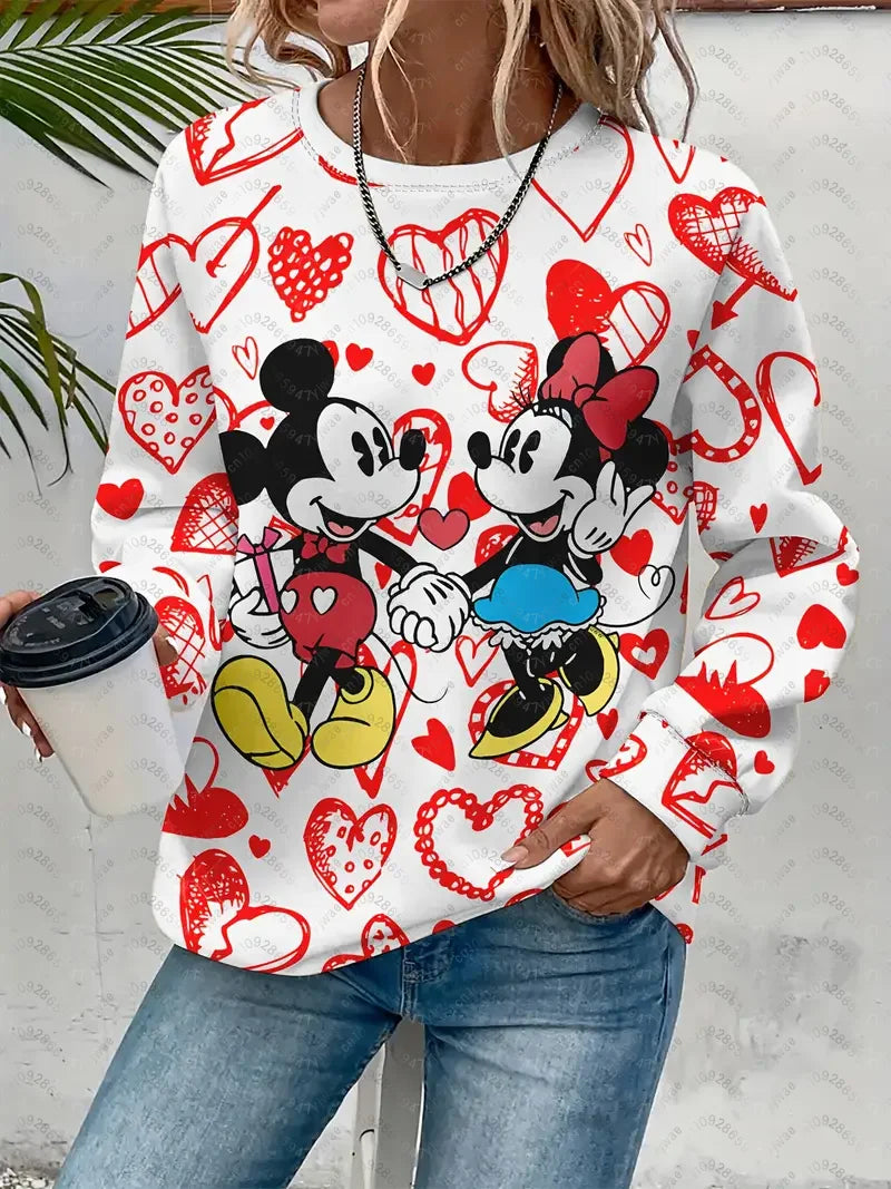 Women's Mickey Mouse Racing Graphic Sweatshirt Casual Pullover