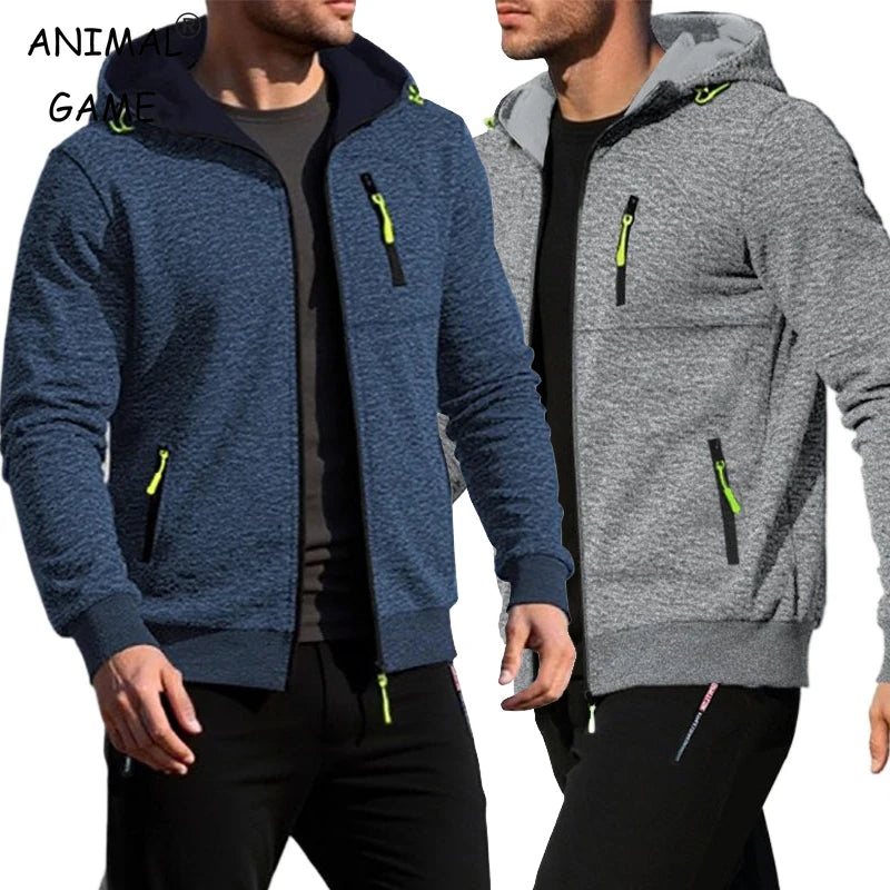 Men's Sweat Jacket Full Zip Hooded Sweatshirt by Gildan" Hoodie Streetwear