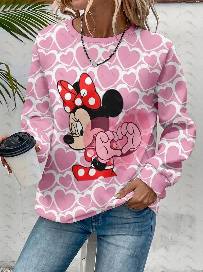 Women's Mickey Mouse Racing Graphic Sweatshirt Casual Pullover