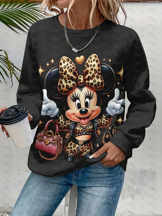 Women's Mickey Mouse Racing Graphic Sweatshirt Casual Pullover