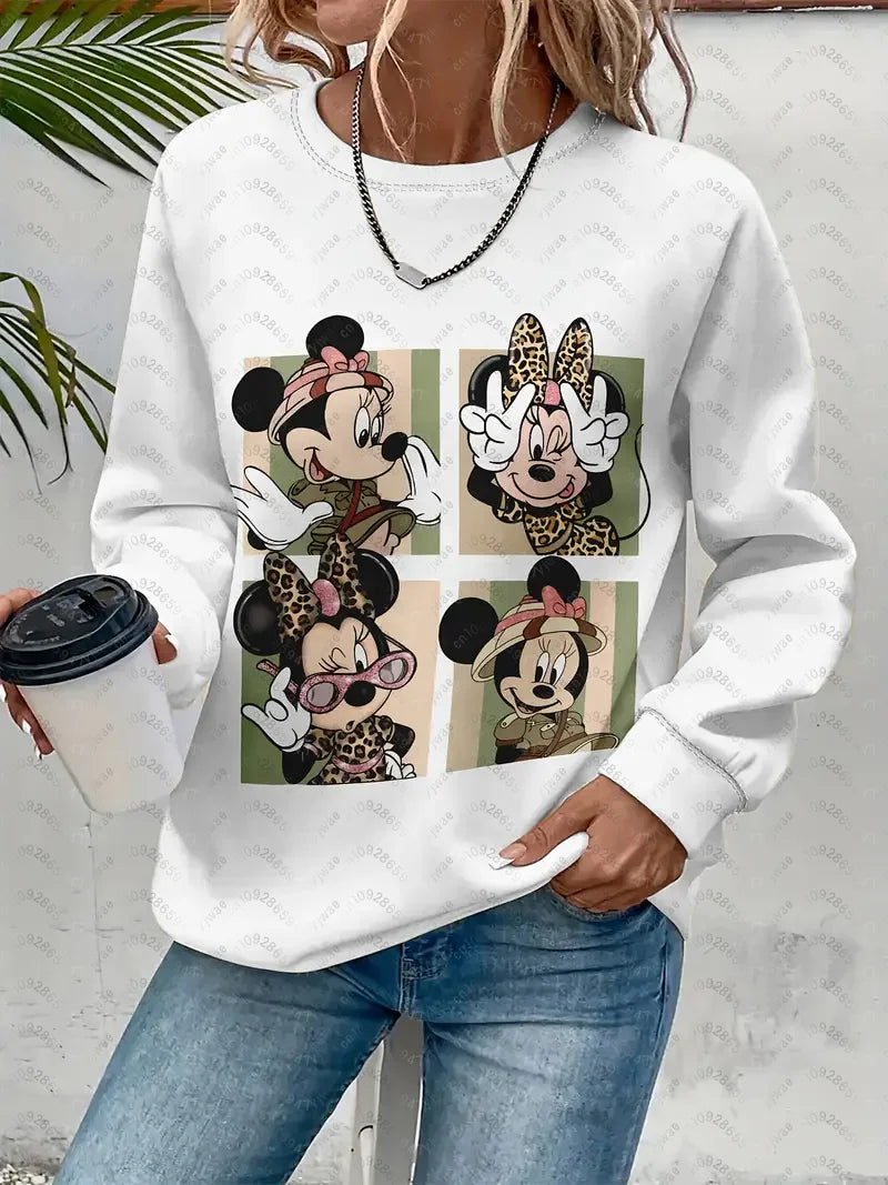 Women's Mickey Mouse Racing Graphic Sweatshirt Casual Pullover