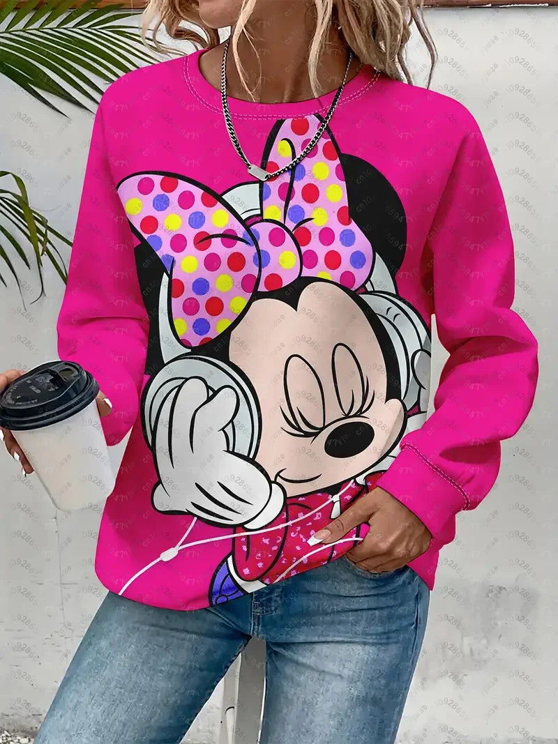 Women's Mickey Mouse Racing Graphic Sweatshirt Casual Pullover