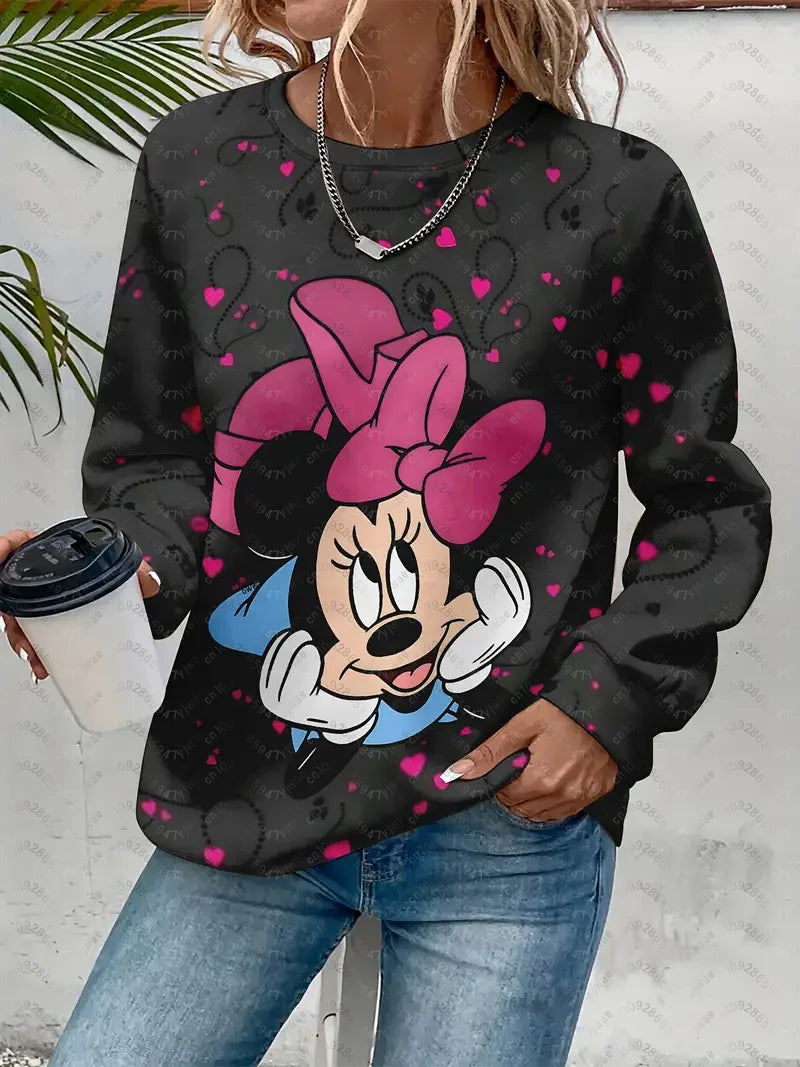 Women's Mickey Mouse Racing Graphic Sweatshirt Casual Pullover