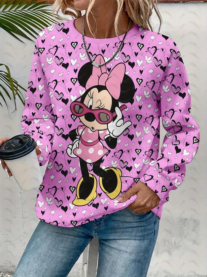Women's Mickey Mouse Racing Graphic Sweatshirt Casual Pullover